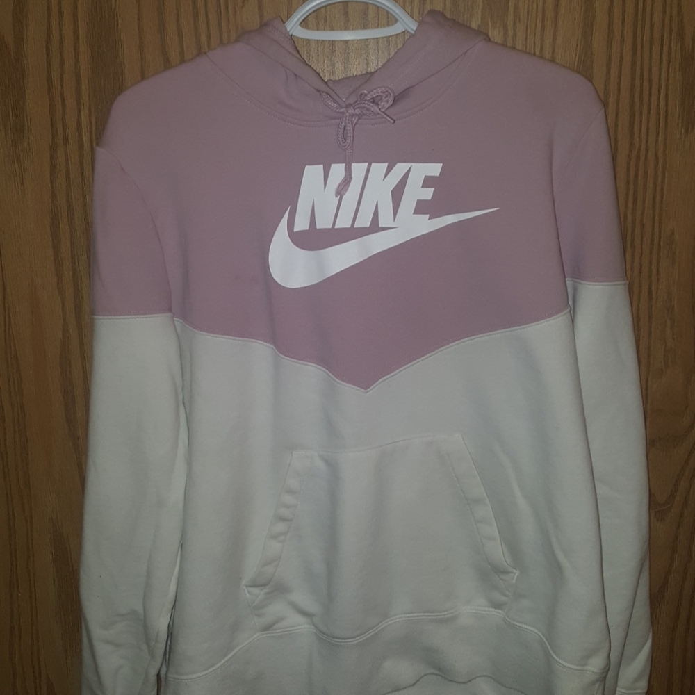 Purple and white Nike pull over hoodie